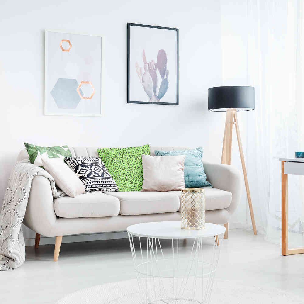 Almohada de salud verde claro con signo de interrogación