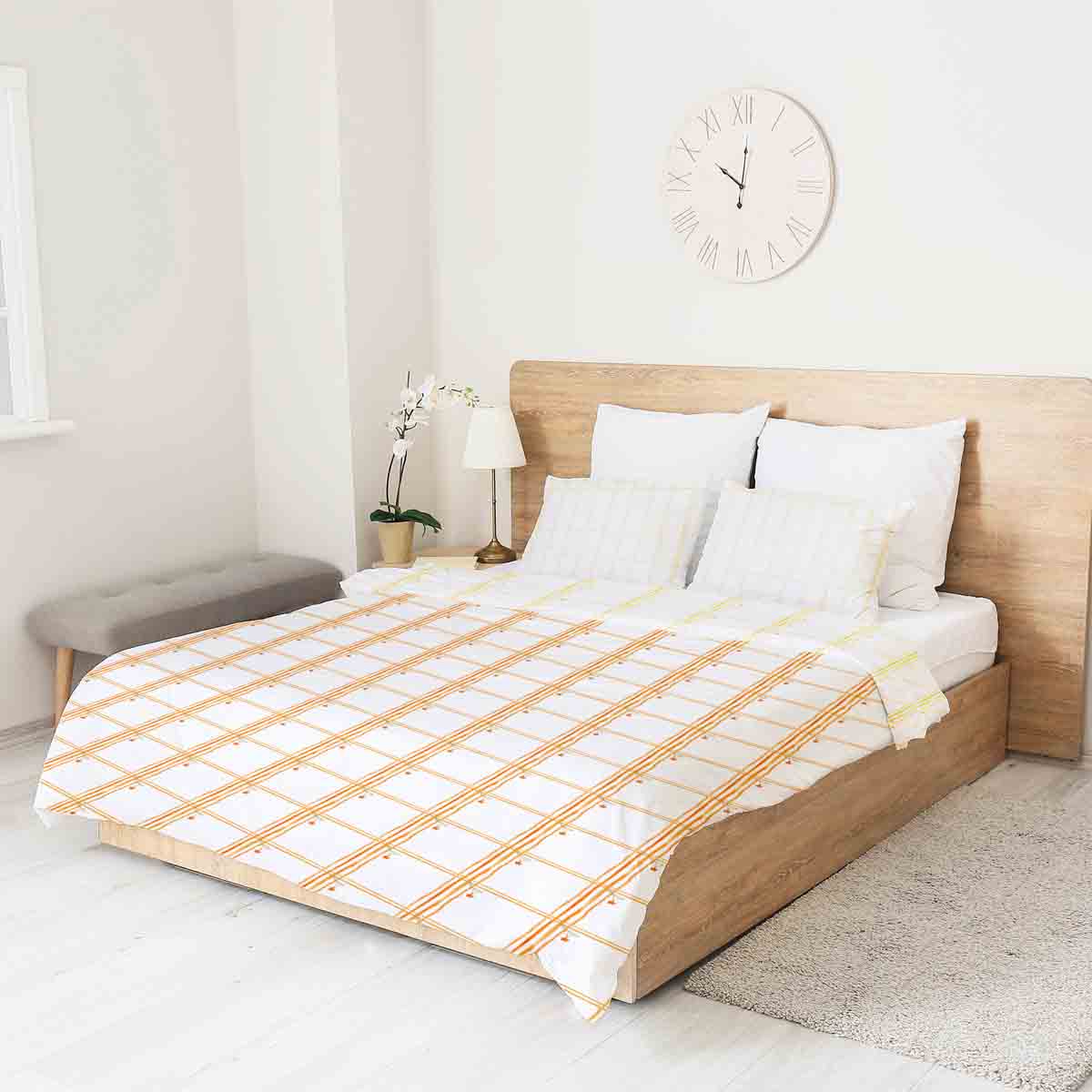 Therapy blankets bedding set yellow checkered