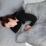 Original therapy blanket - cotton cover gray geometric hearts