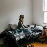 Original therapy blanket - cotton cover black with mottled pattern