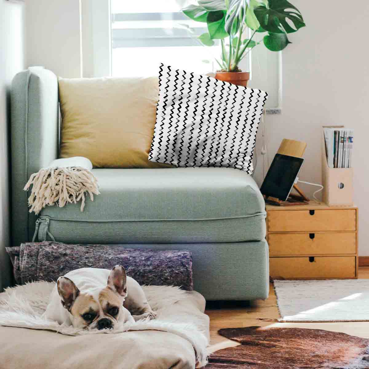 Cuscino sanitario bianco a zigzag