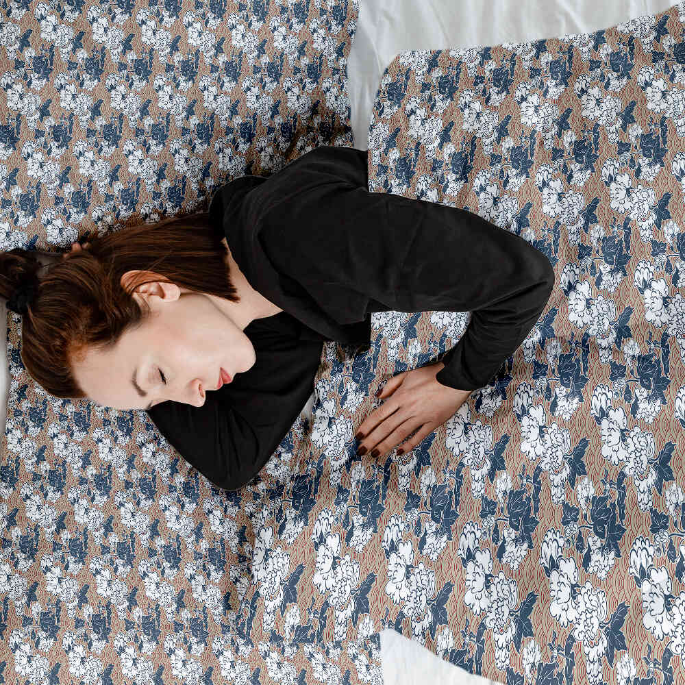 Therapiedekens beddengoedset met bloemen