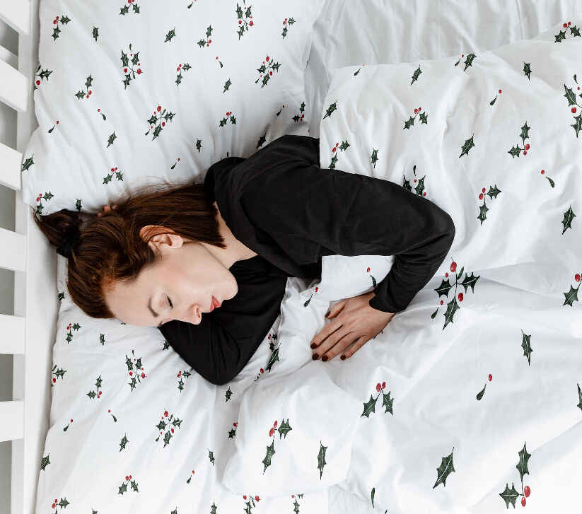 Original therapy blanket - cotton cover white mistletoe branches