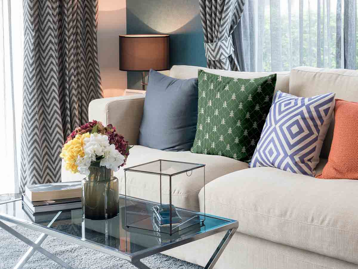 Cuscino salute verde con alberi di abete