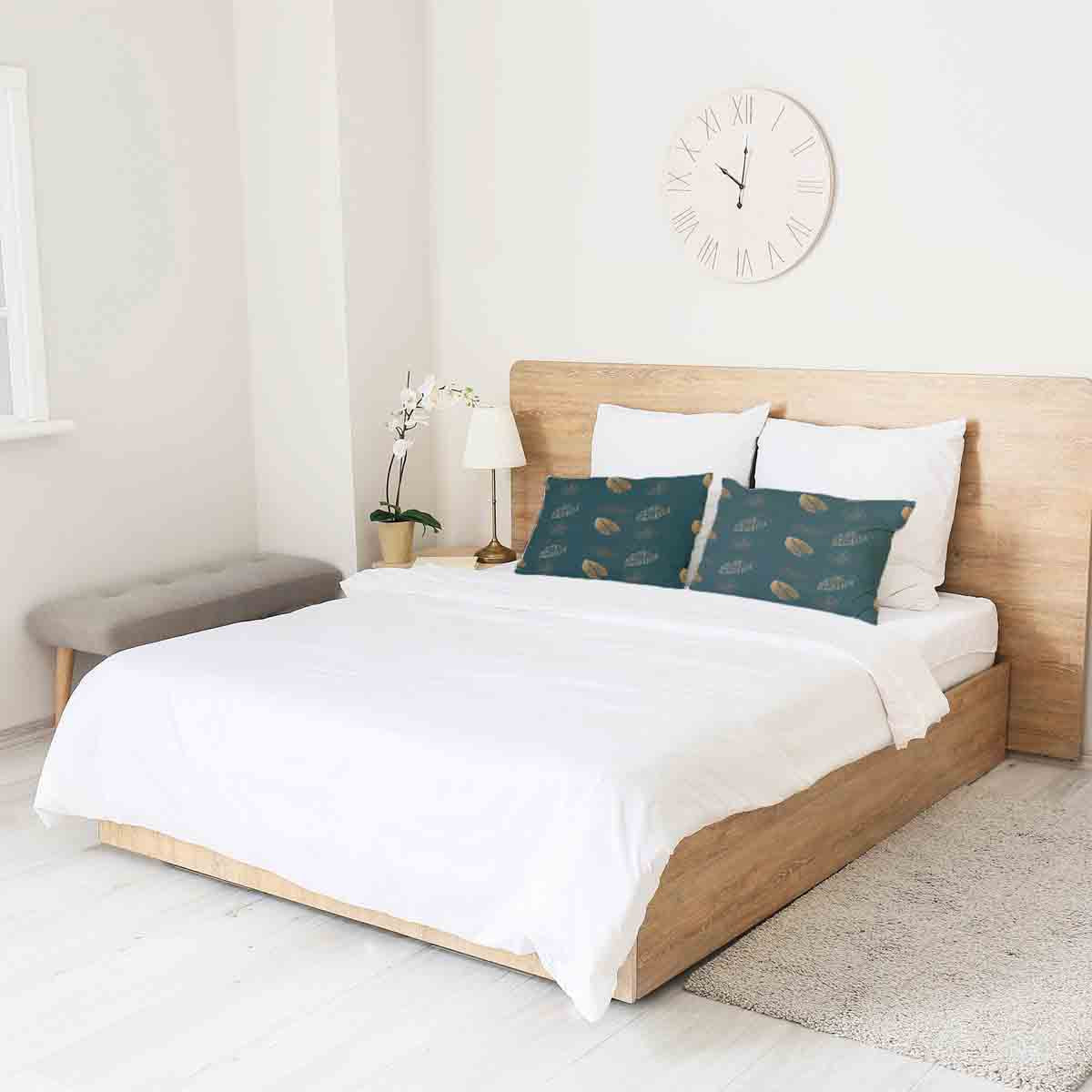 Cuscino salute verde con foglia dorata