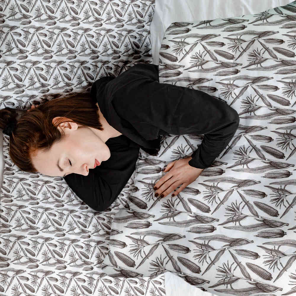 Originele therapiedeken - katoenen hoes wit met maïs