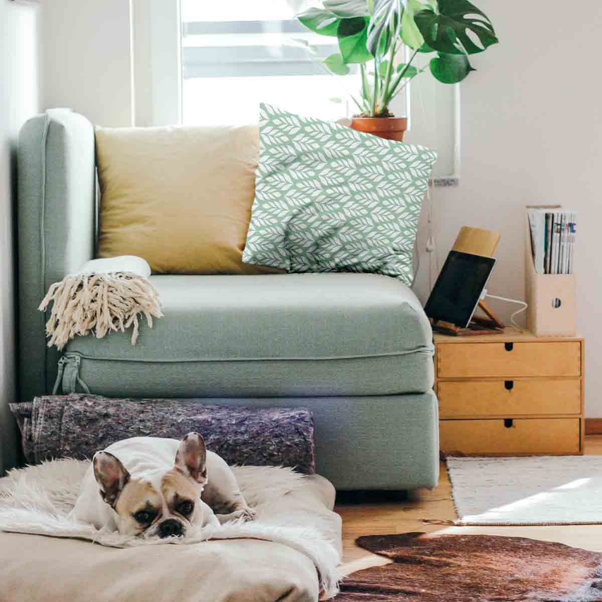 Health Pillow Green with Fir Trees