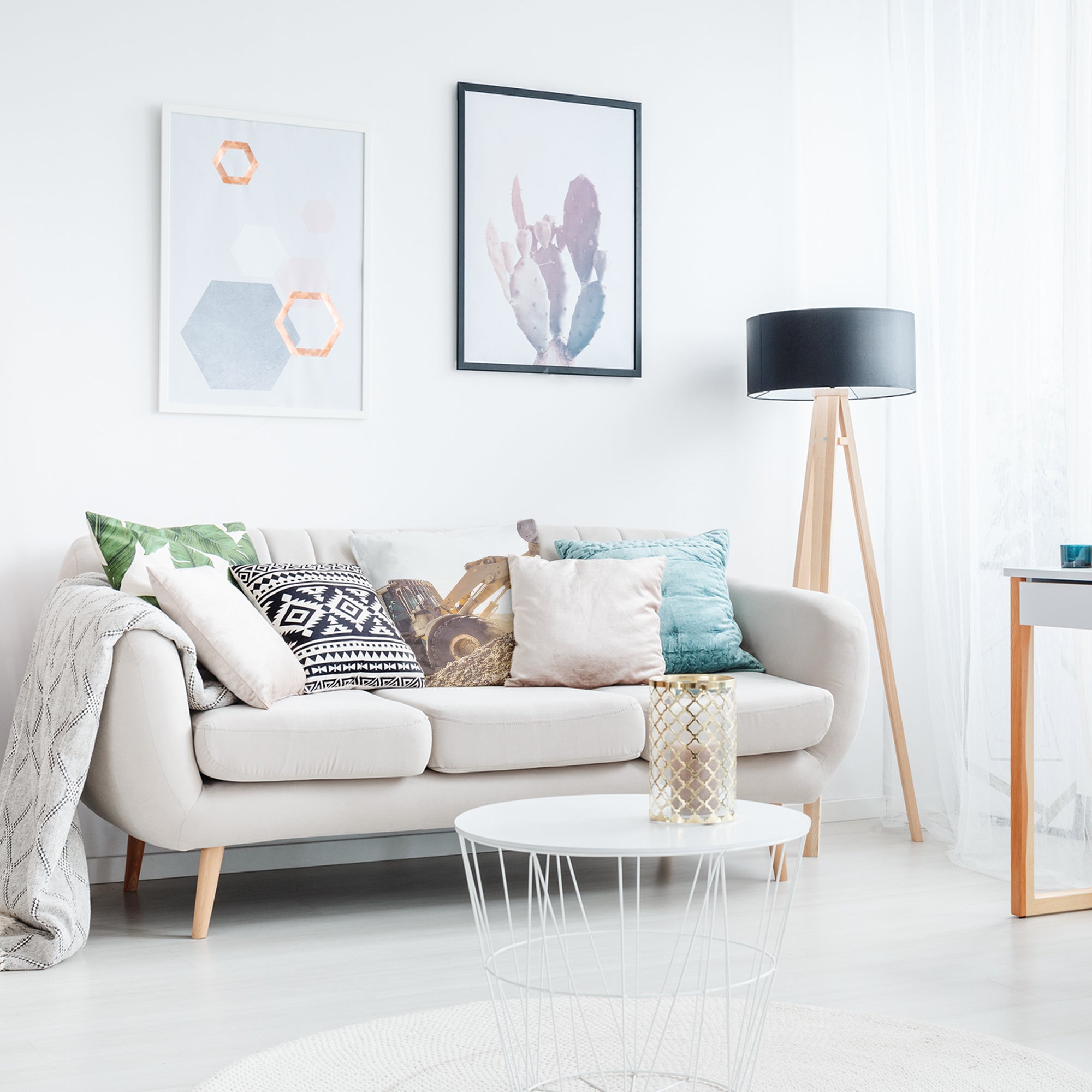 Almohada de salud tractor en la montaña