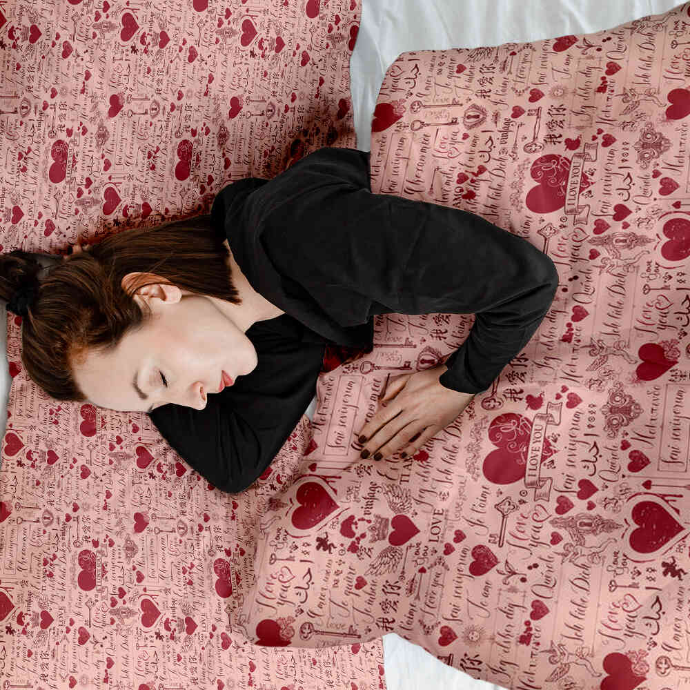 Therapiedekens Beddengoed Set Roze Ik hou van jou