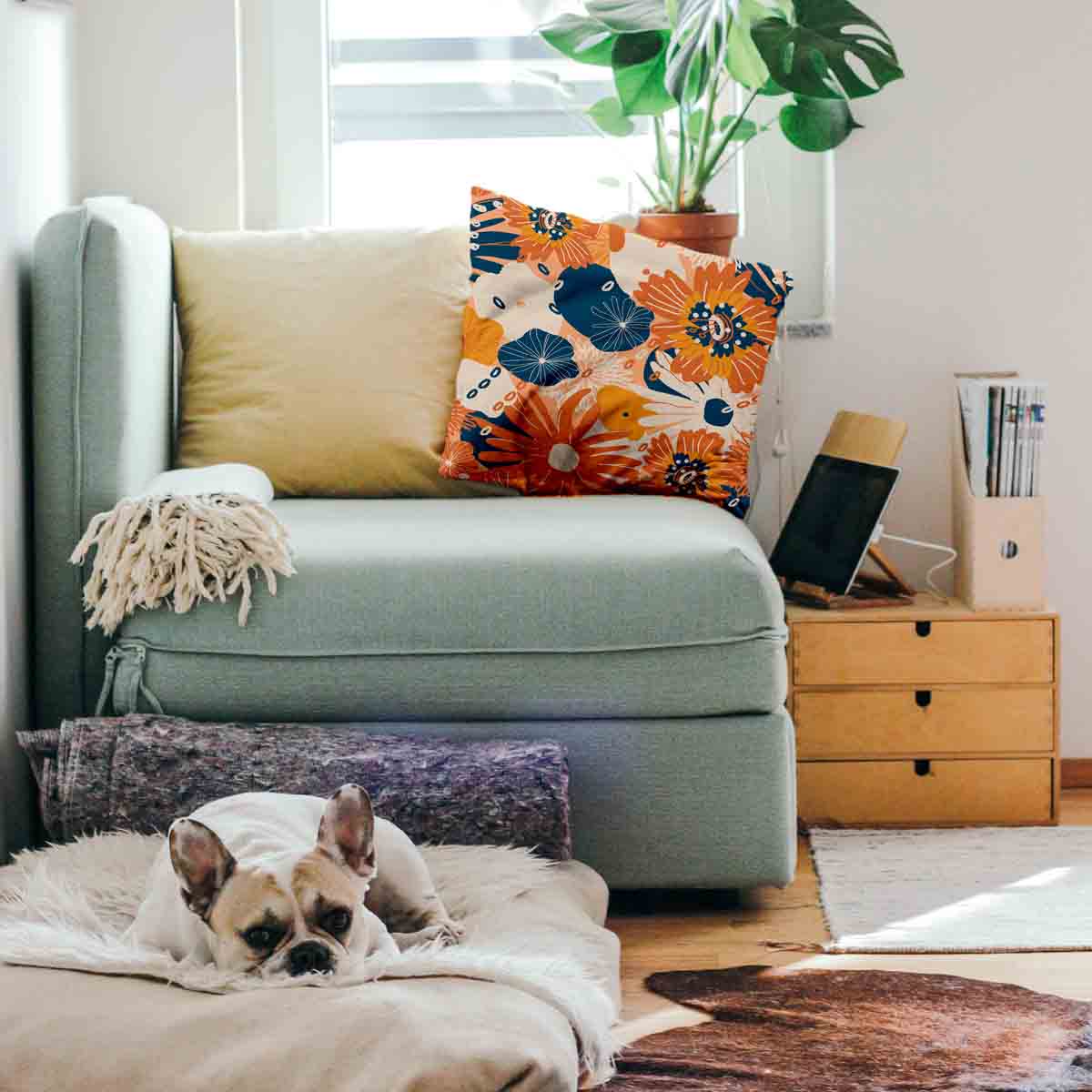 Almohada de salud con flores de gerbera