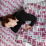 Coperta terapeutica originale - Rivestimento in cotone bianco L.O.V.E