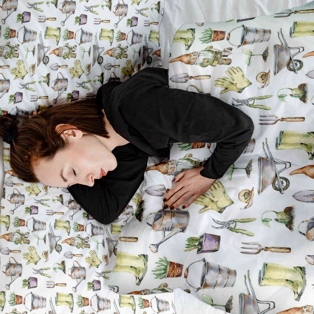 Therapy blankets bedding set white gardening