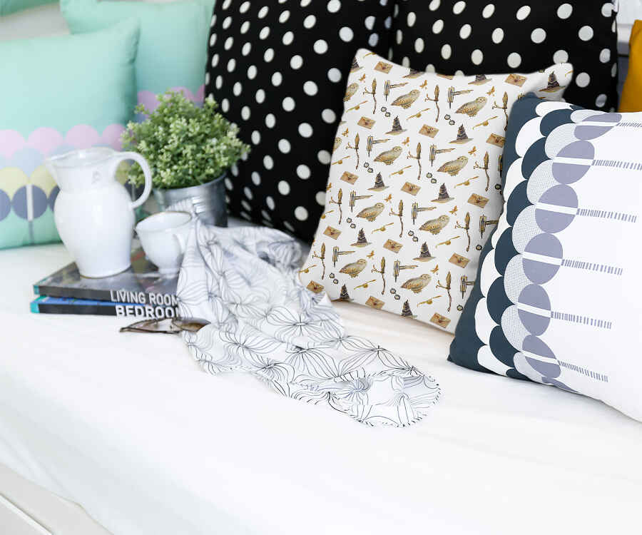 Gezondheidskussen wit met uilen