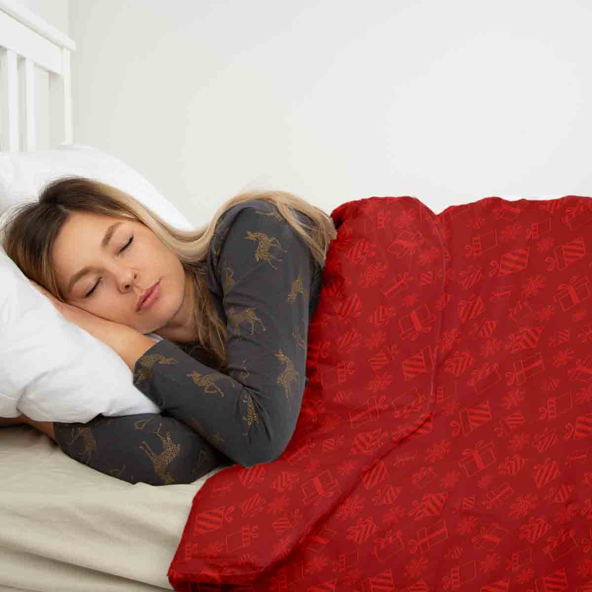 Set de ropa de cama con manta terapéutica rojo regalos