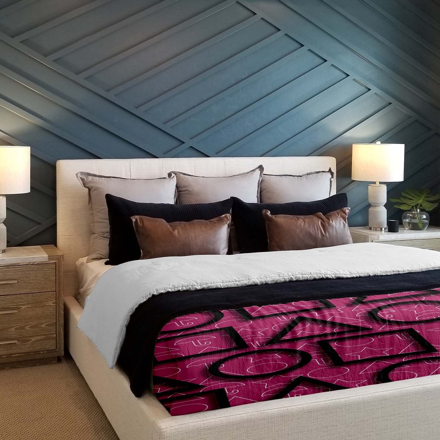 Originele therapiedeken - katoenen hoes Pink Squid