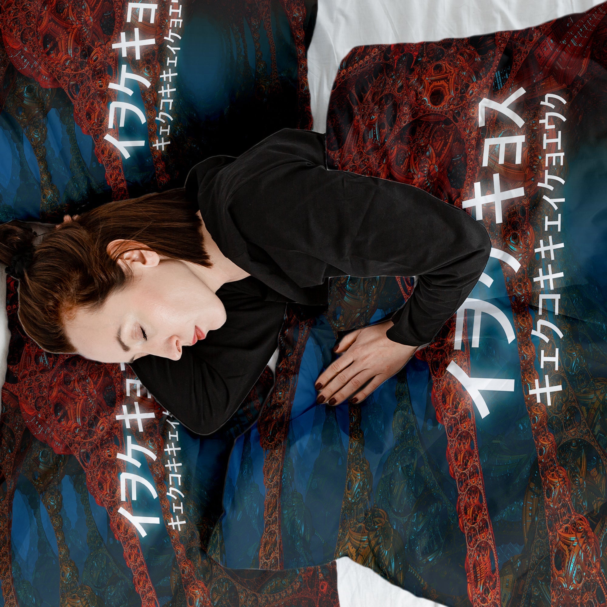 Therapy blankets bedding set with Chinese inscription