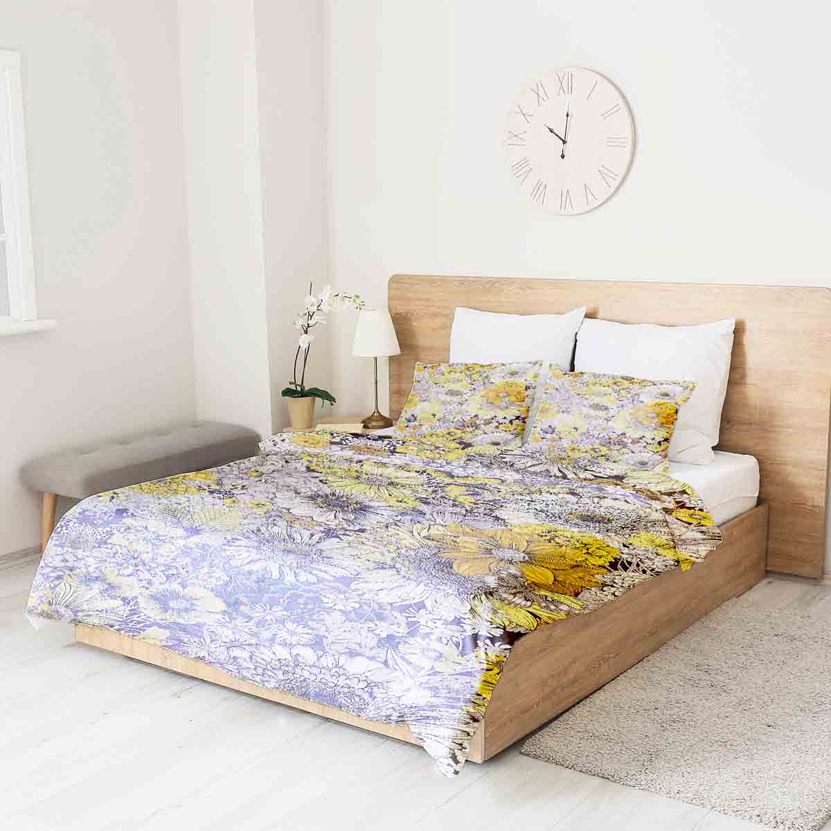 Original therapy blanket - cotton cover yellow flowers