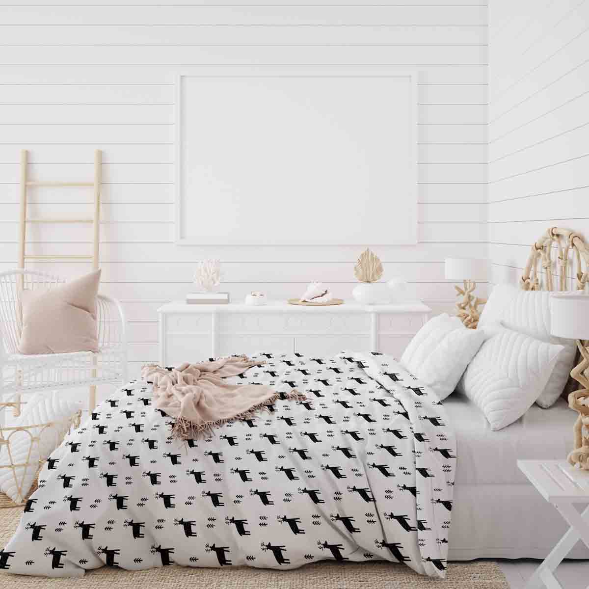 Therapy blankets bedding set white with reindeer