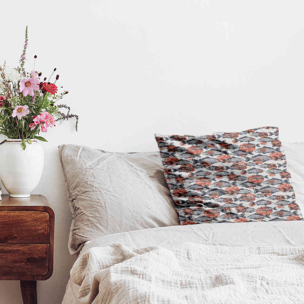 Gezondheidskussen grijze vissen