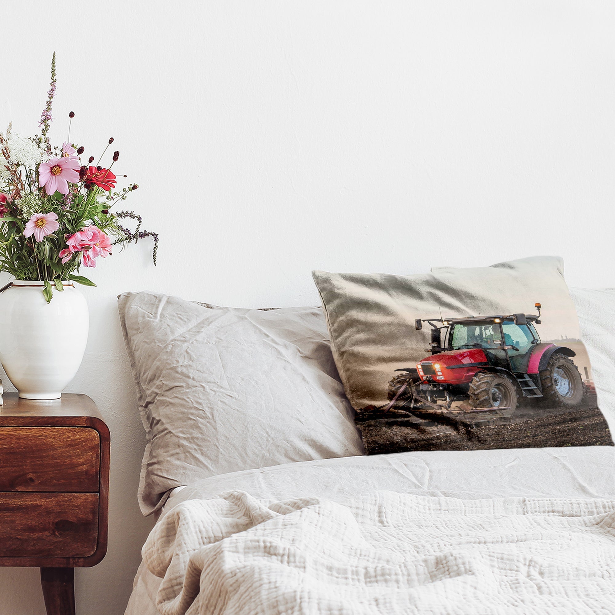 Gezondheidskussen met grote tractor