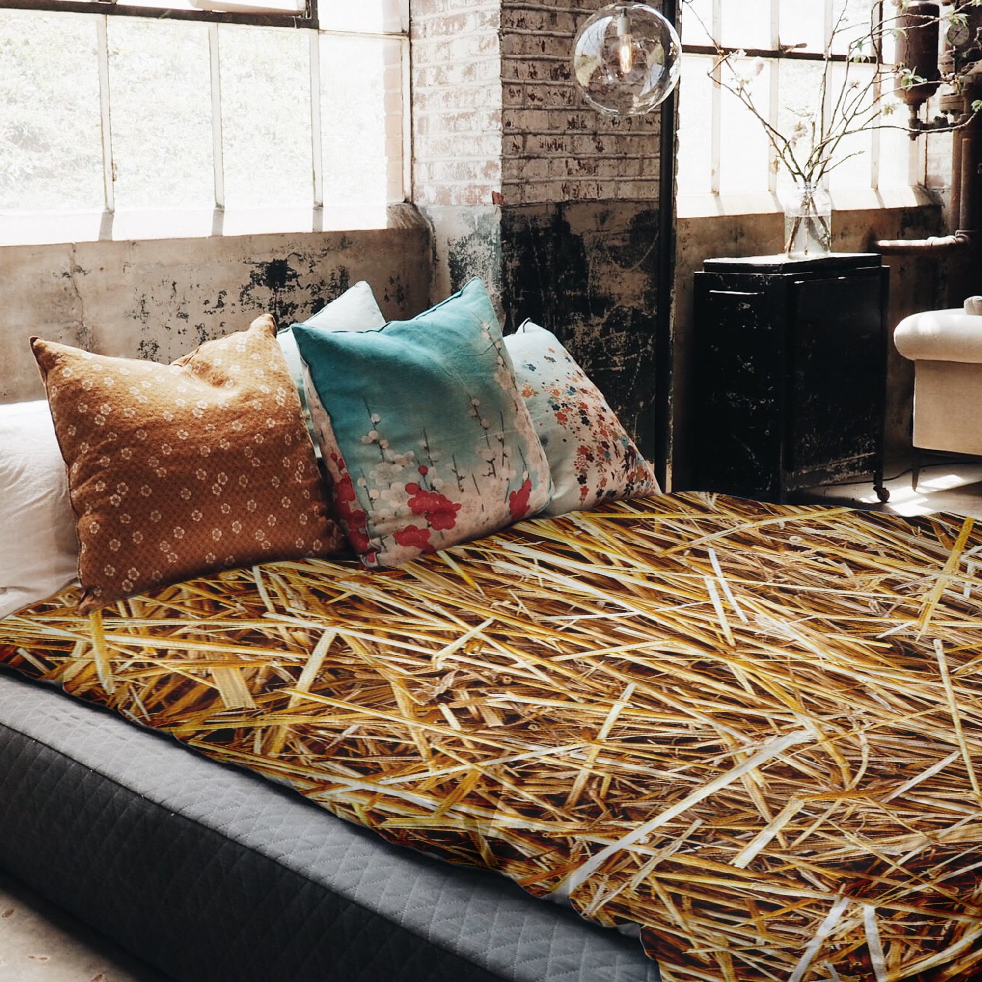 Therapy blankets bedding set with hay