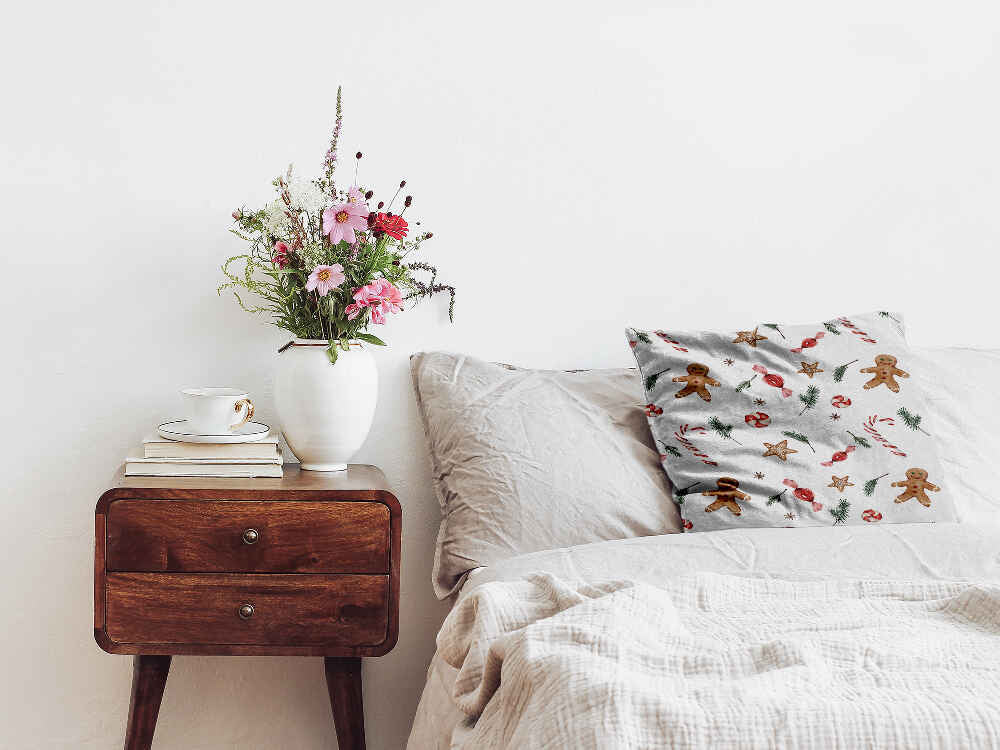 Cuscino salute bianco tempo di Natale