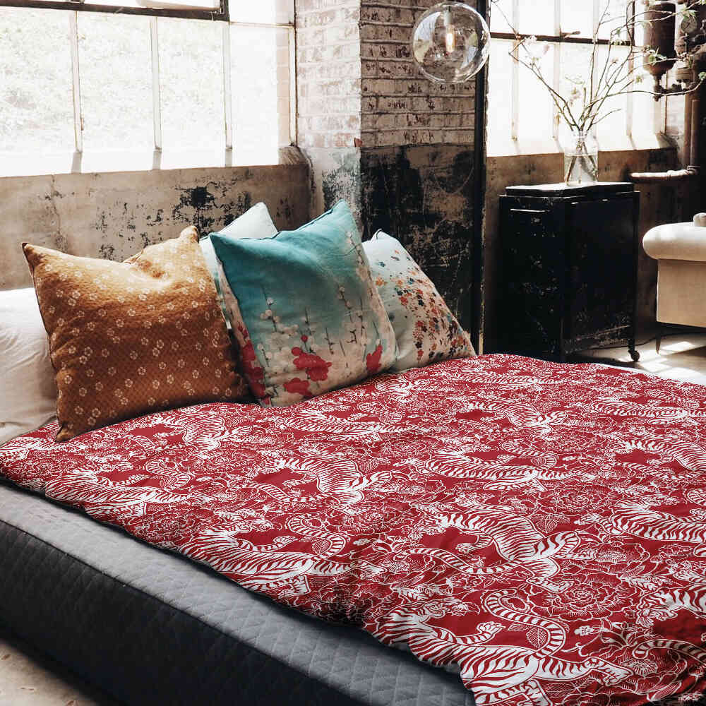 Therapy blankets bedding set Chinese tiger