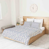 Original therapy blanket - cotton cover white with delicate blue shapes