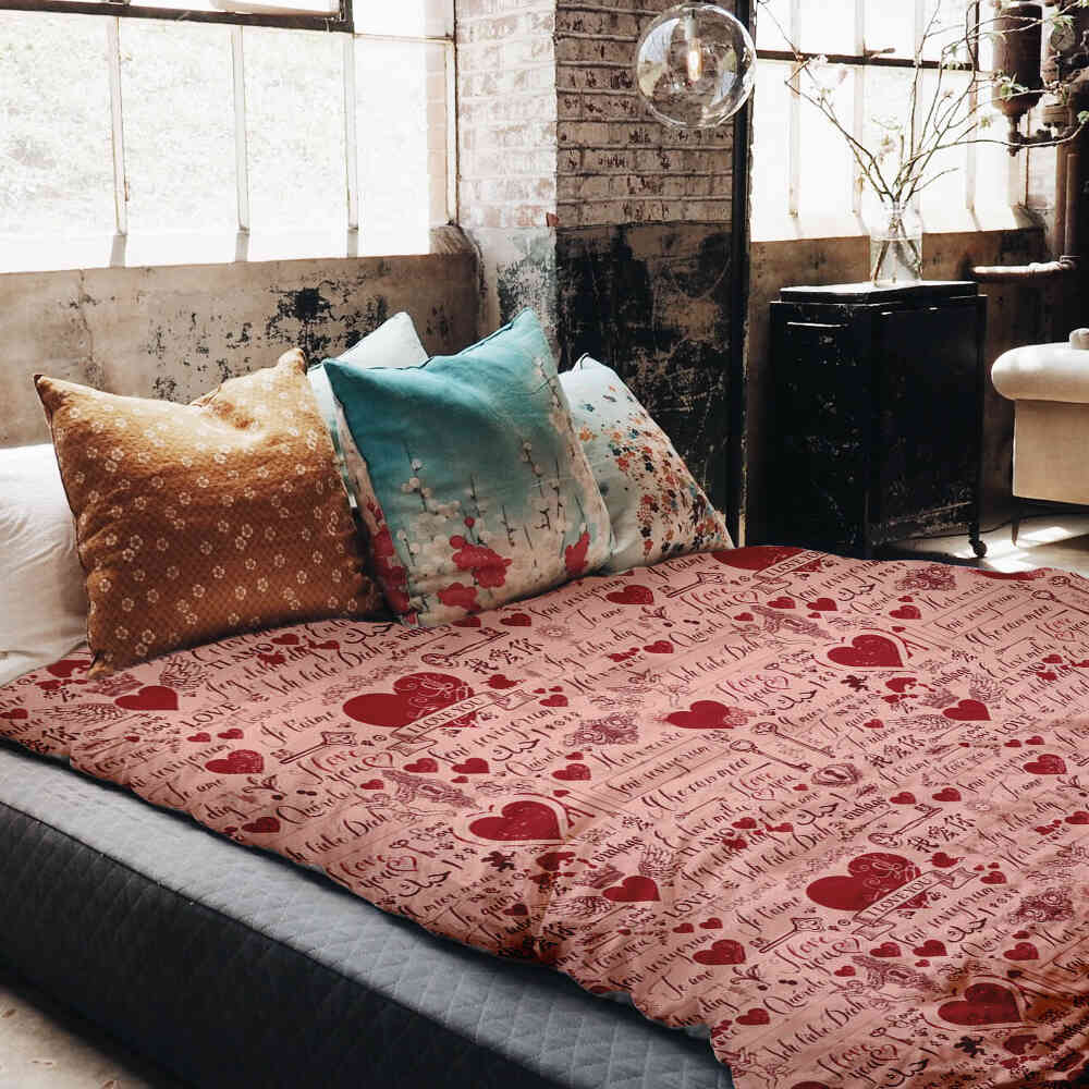 Therapiedekens Beddengoed Set Roze Ik hou van jou