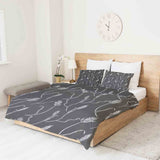 Original therapy blanket - cotton cover dark gray with white branches