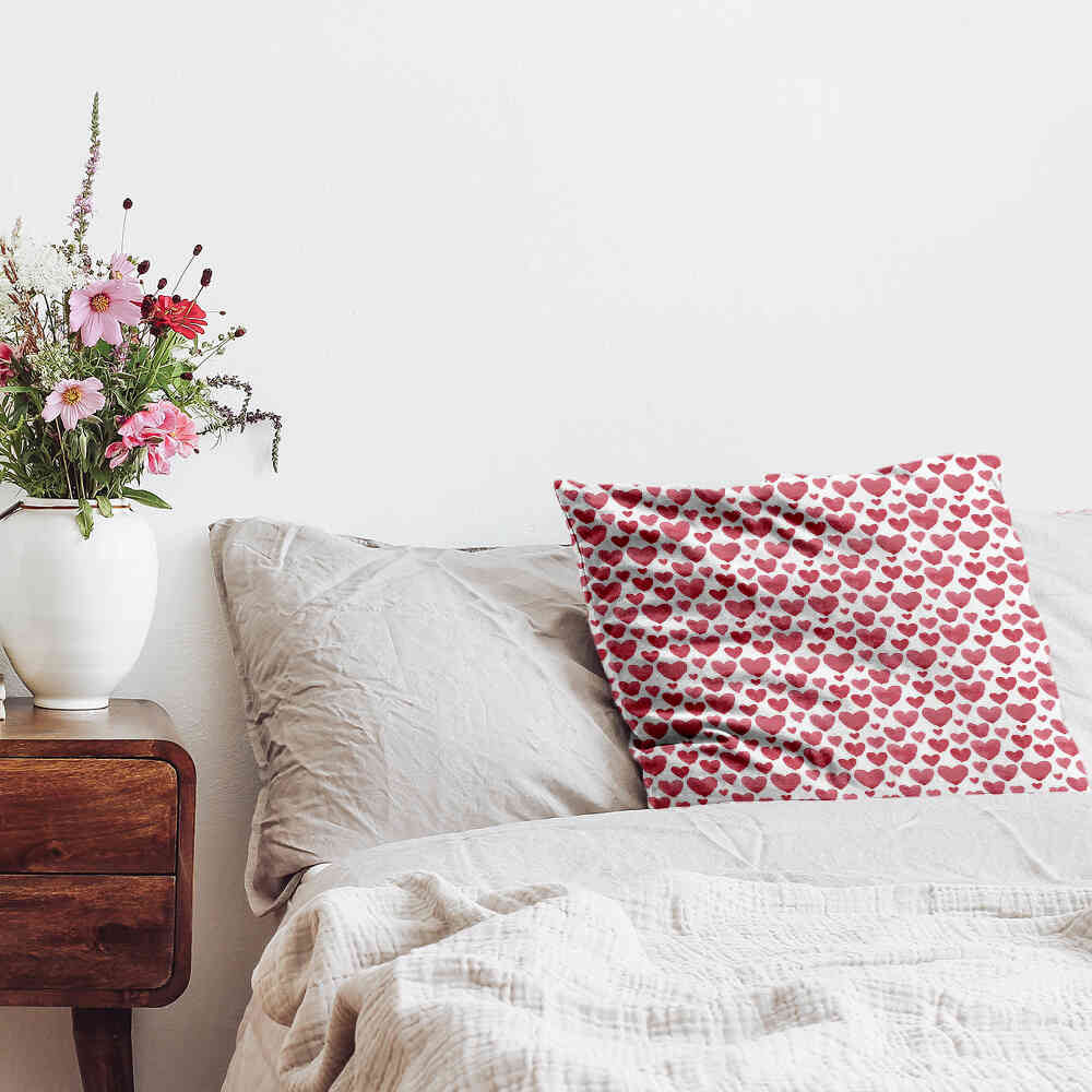 Health Pillow Red Hearts