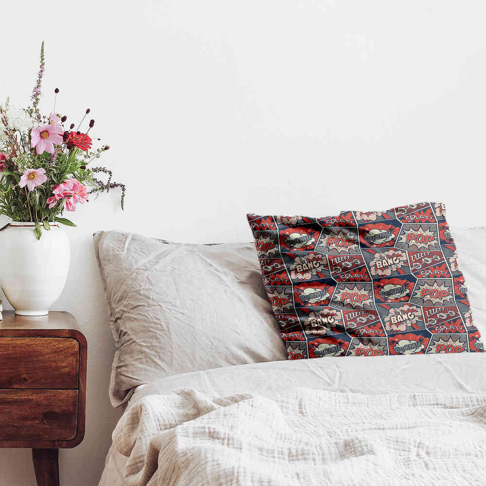 Health Pillow Red with Comic