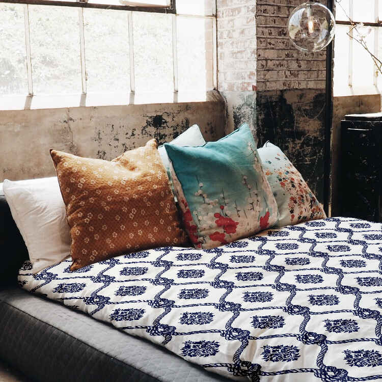 Therapy blankets bedding set blue sailor pattern