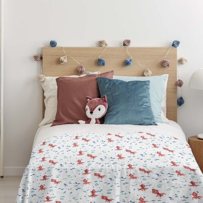 Manta terapéutica original - Funda de algodón Peces rojos