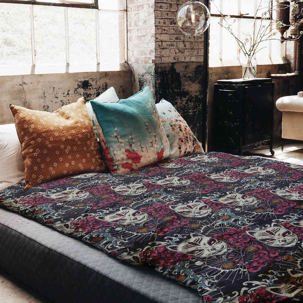 Therapy blankets bedding set spooky cat