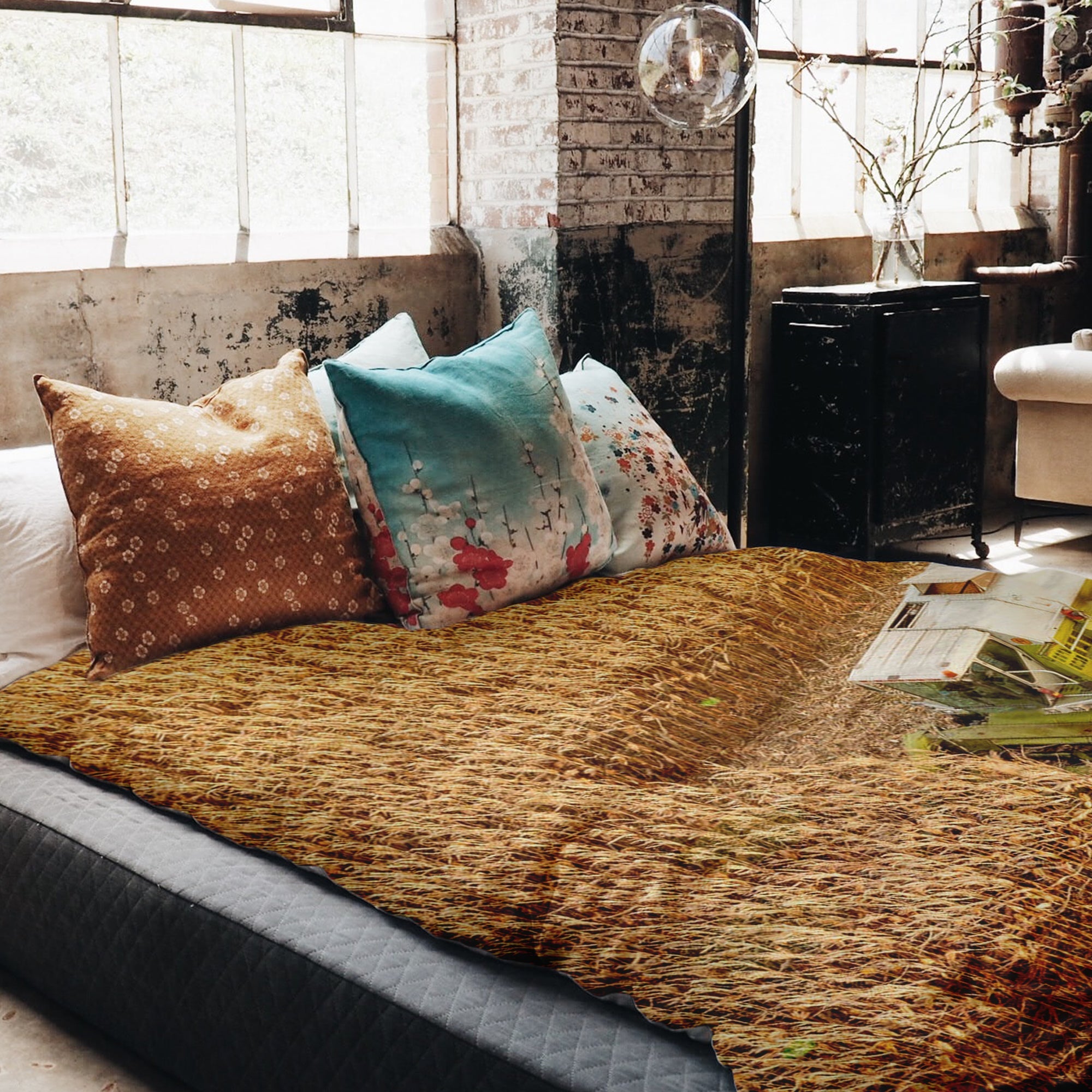 Set de ropa de cama con manta terapéutica Tractor en el campo