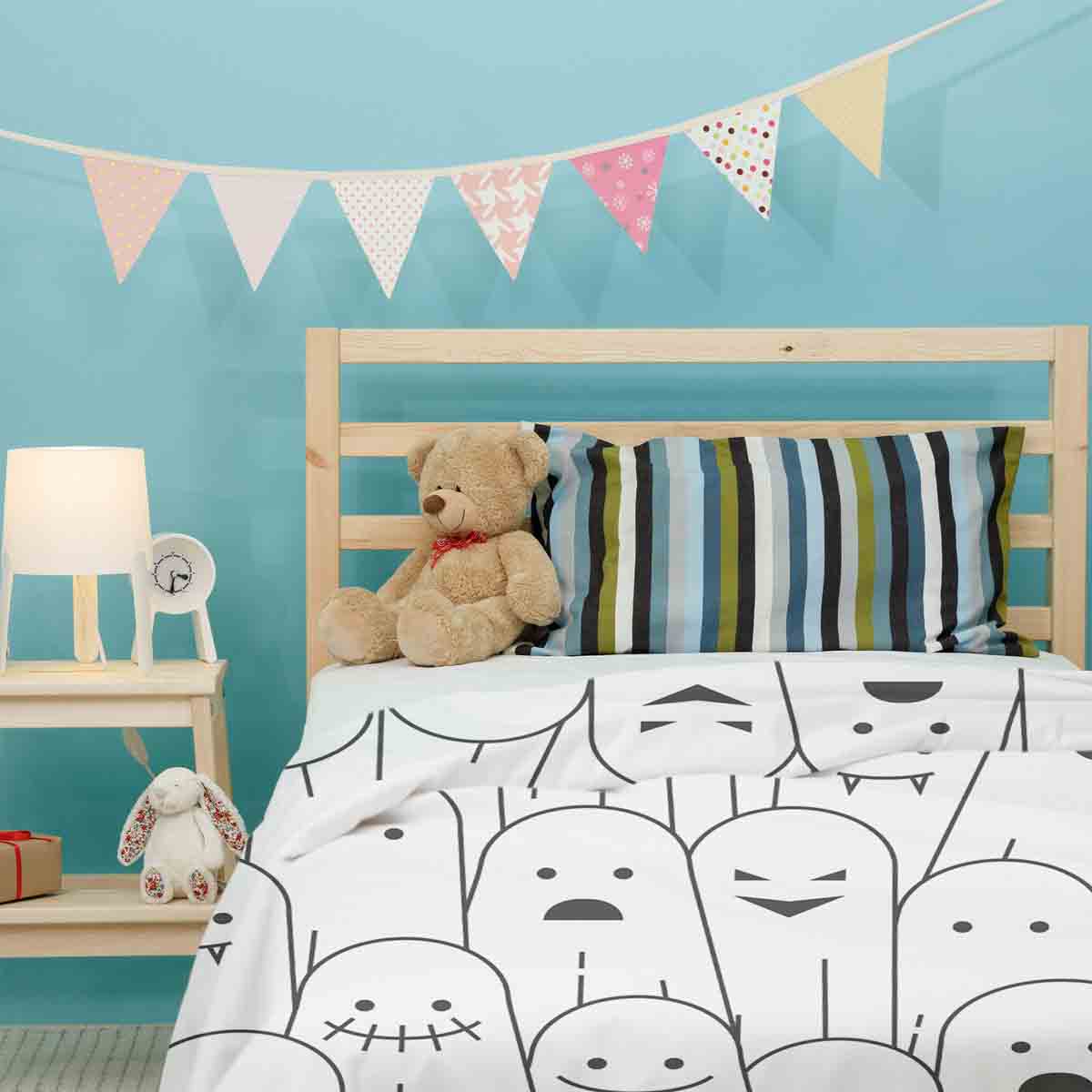 Original therapy blanket - cotton cover white with funny ghosts