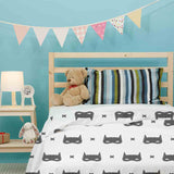 Original therapy blanket - cotton cover white with cat mask