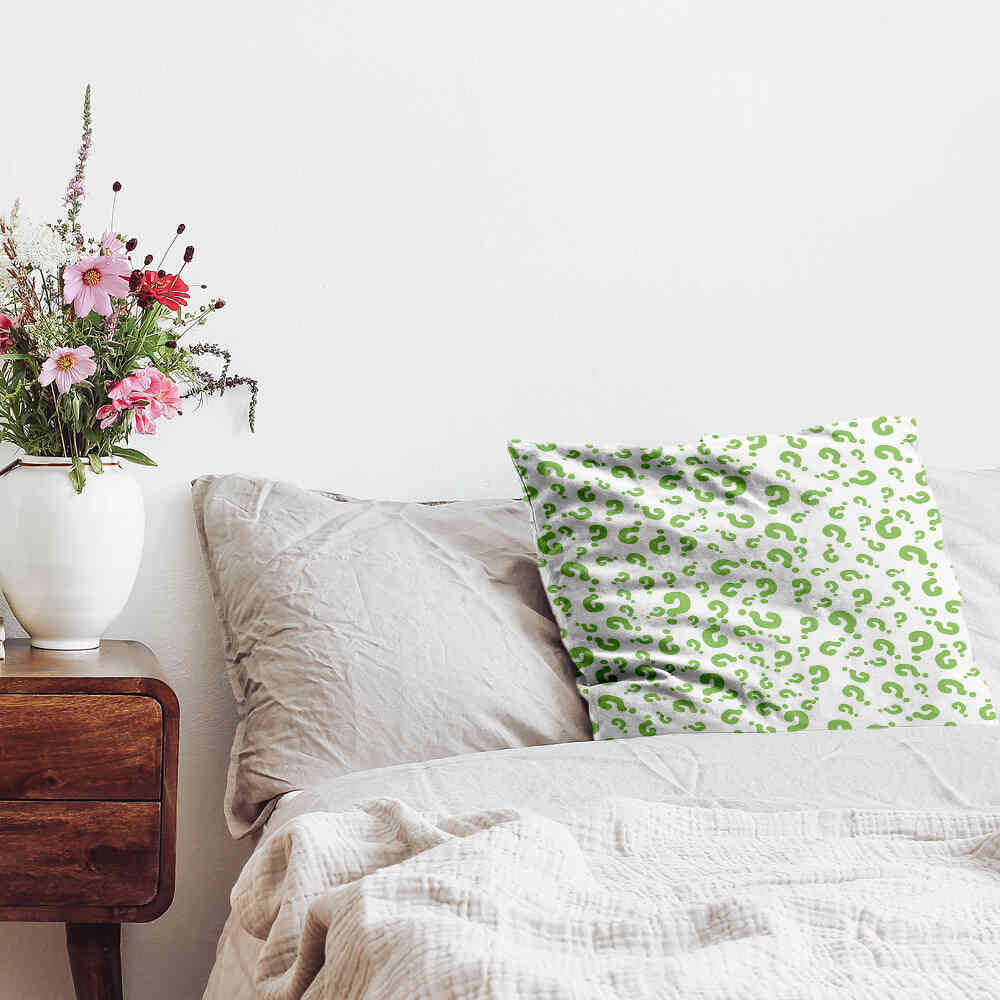 Cuscino salute Punti interrogativi verdi