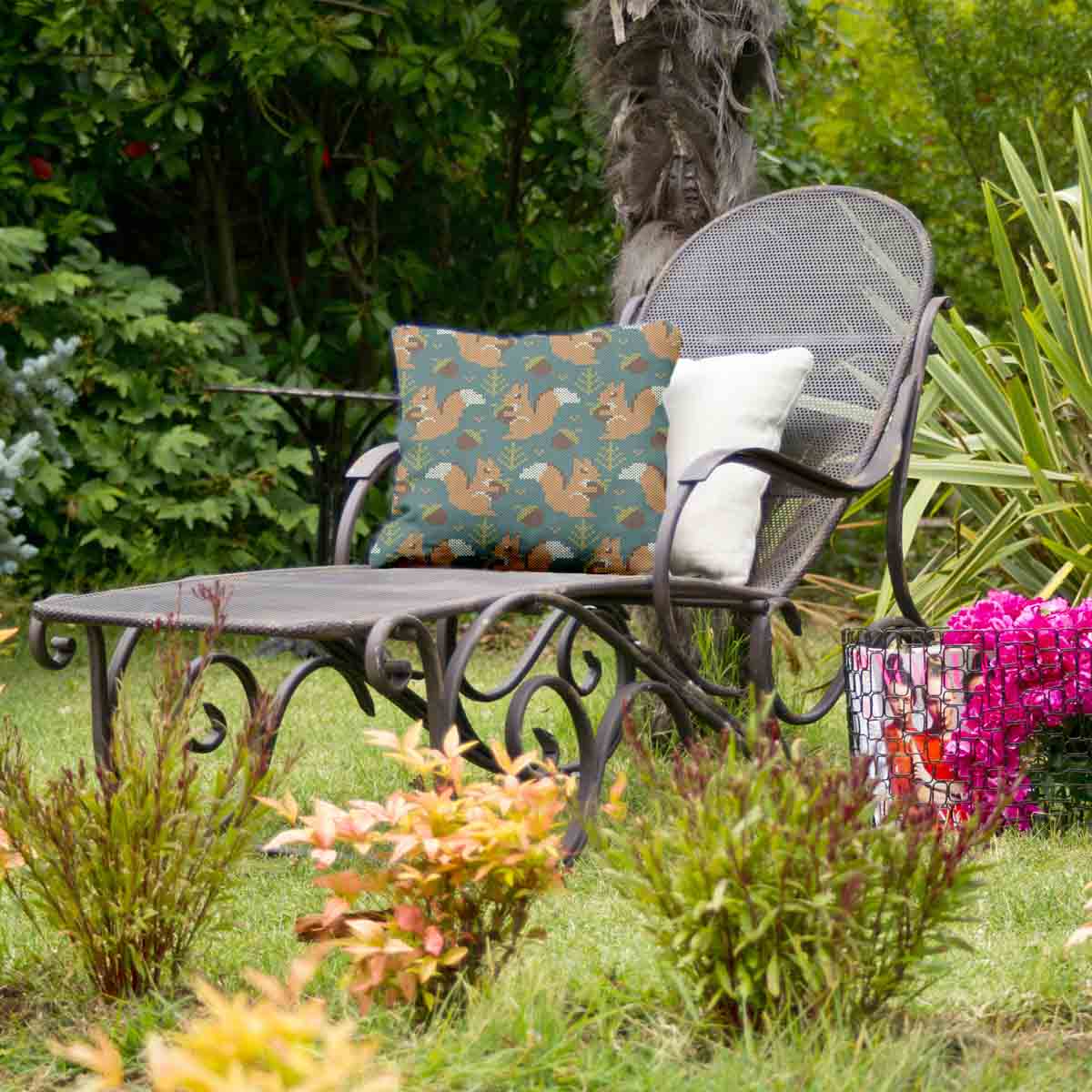 Gezondheidskussen groen met eekhoorn