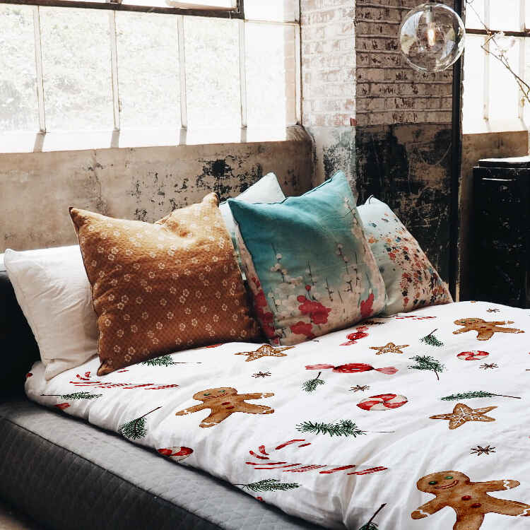 Therapy blankets bedding set white Christmas time