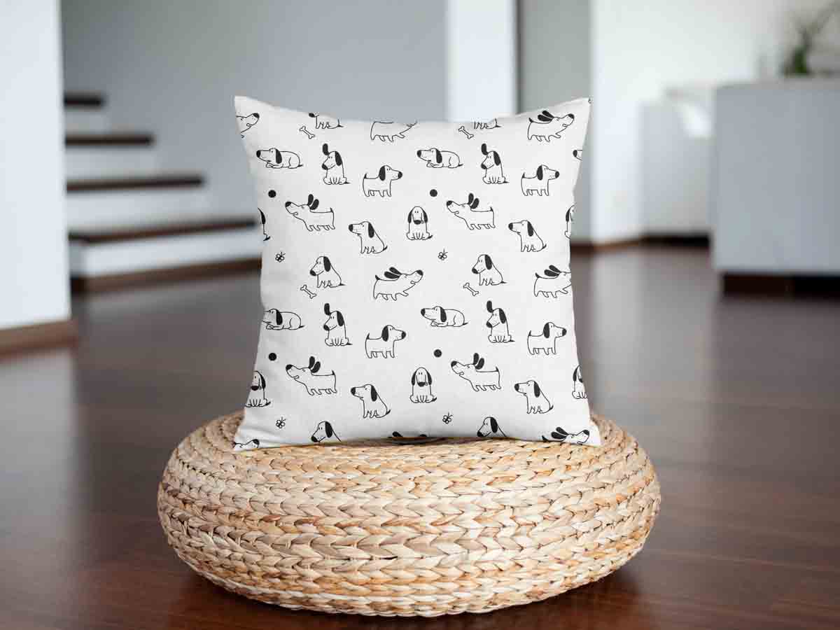 Health pillow white with dogs