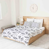 Original therapy blanket - cotton cover white with gray leaves