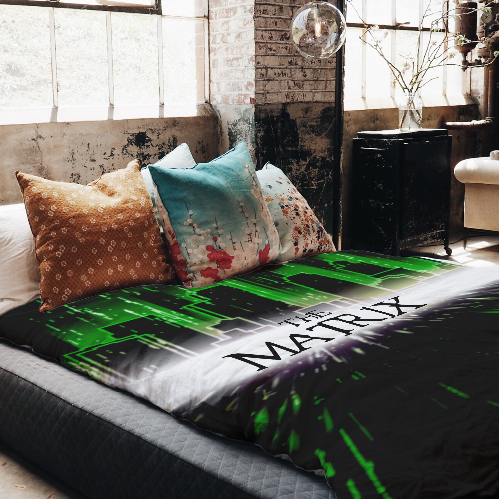 Set de ropa de cama con manta terapéutica Ciudad The Matrix