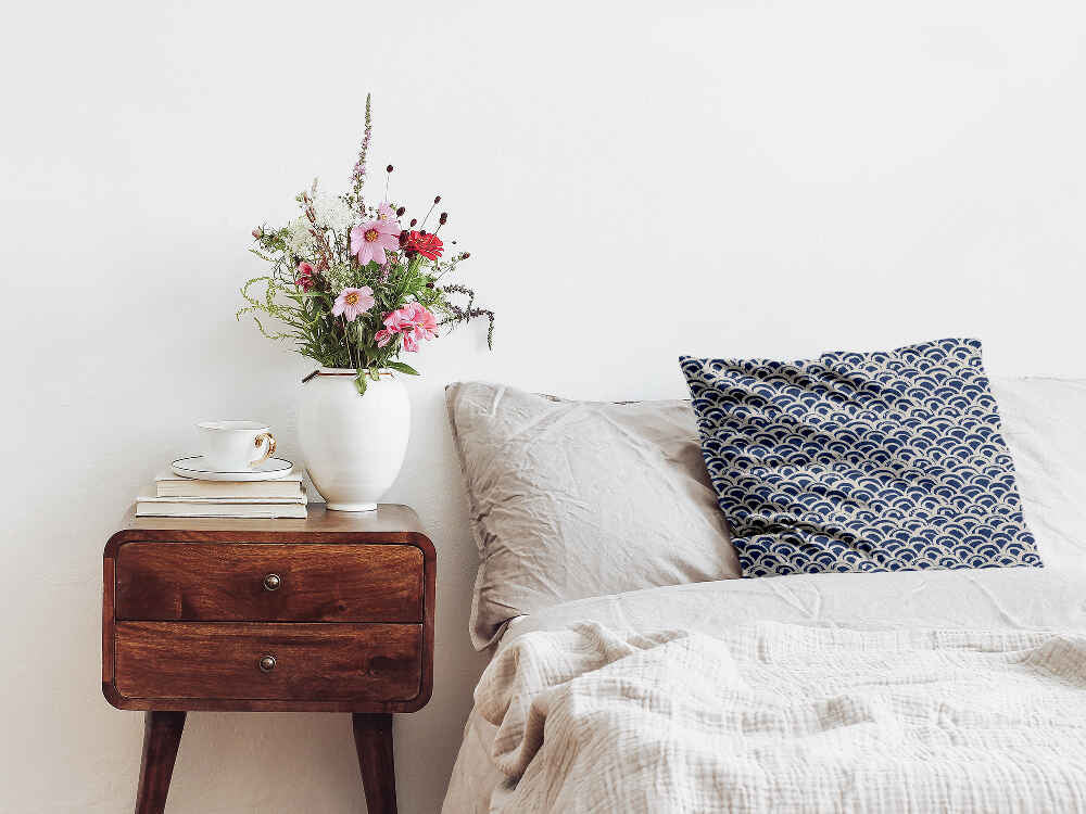 Health pillow blue wave pattern