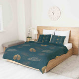 Original therapy blanket - cotton cover green with golden leaf