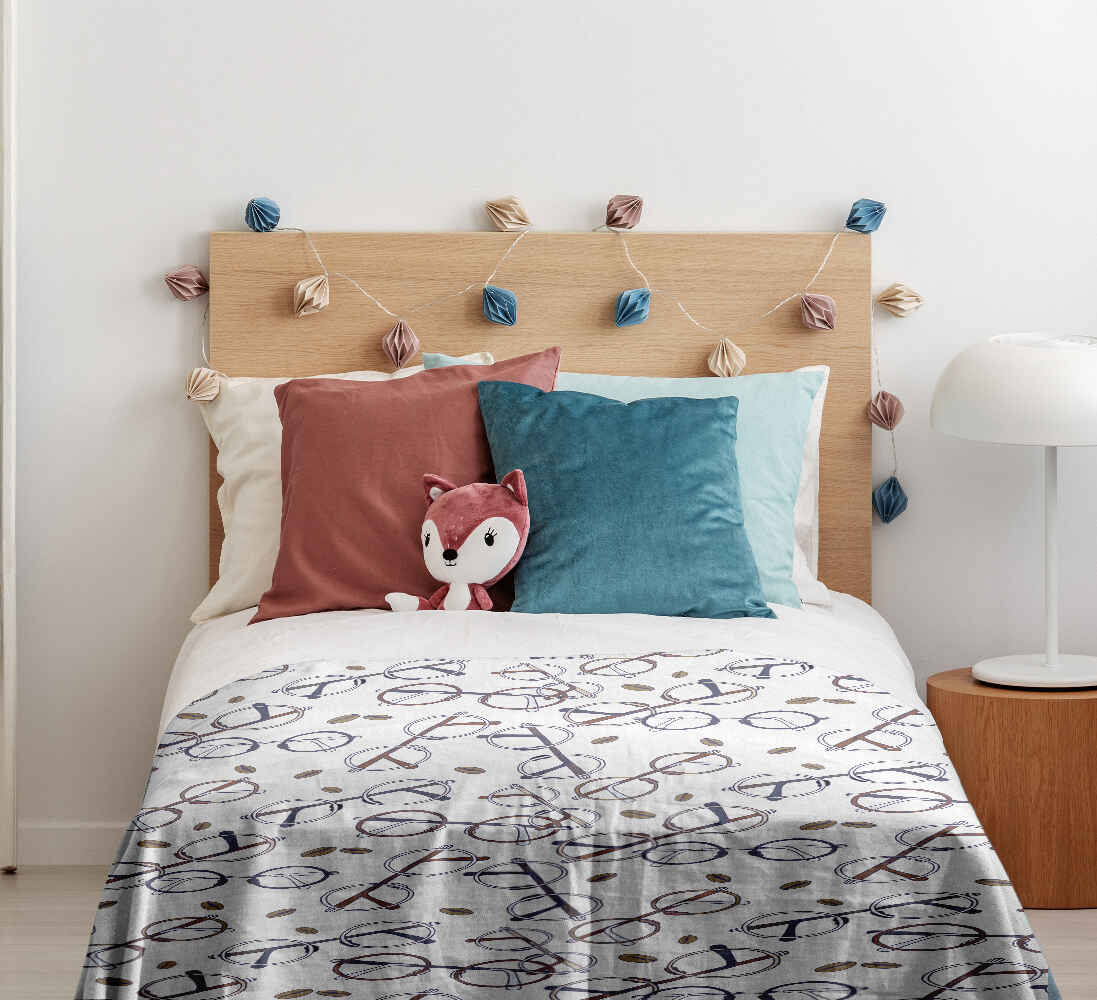 Set de ropa de cama con manta terapéutica y las gafas de Harry