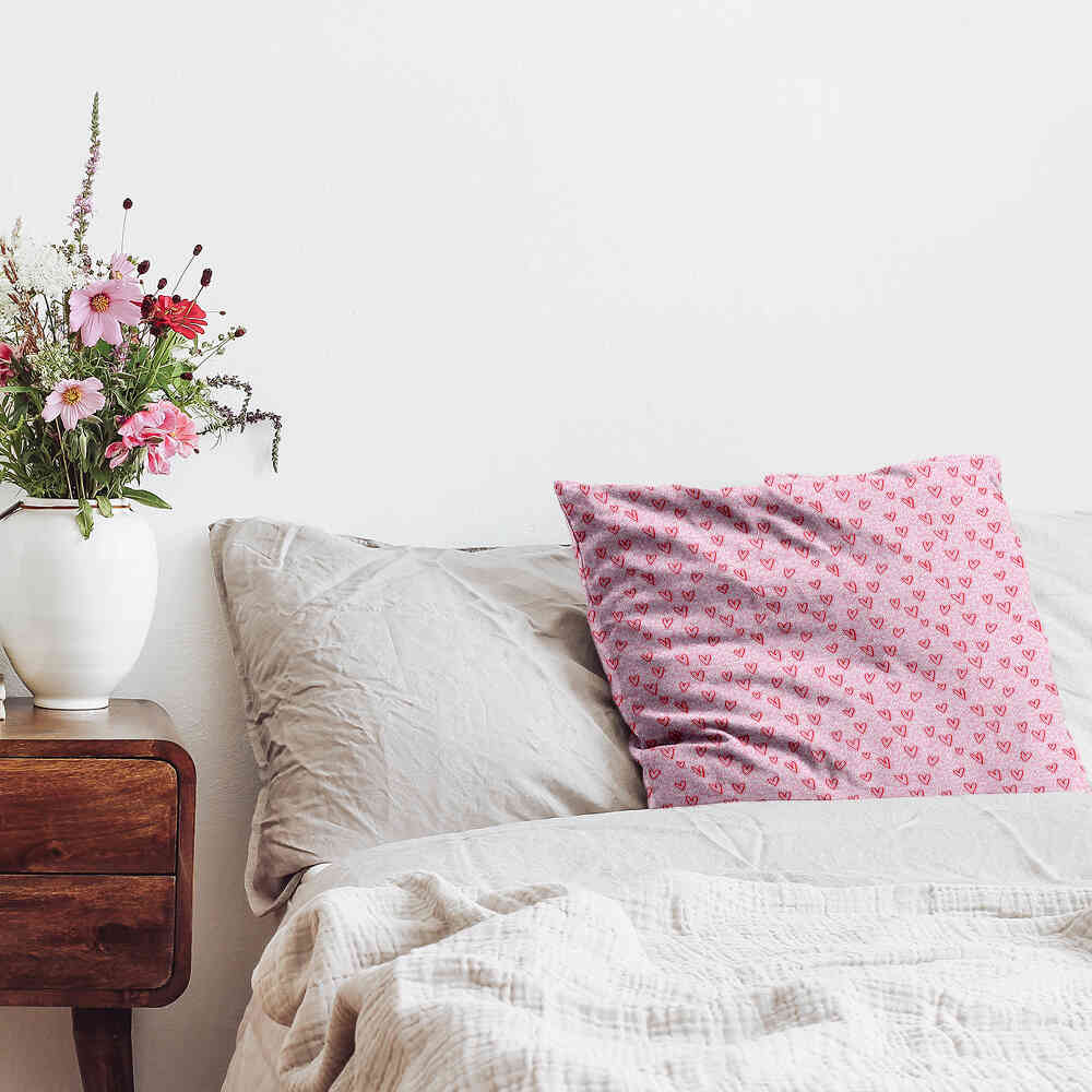 Health pillow pink red hearts