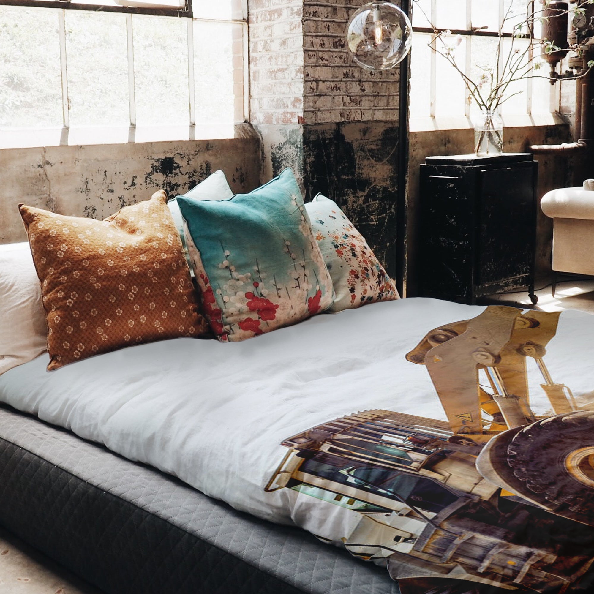 Therapy blankets bedding set tractor on the mountain