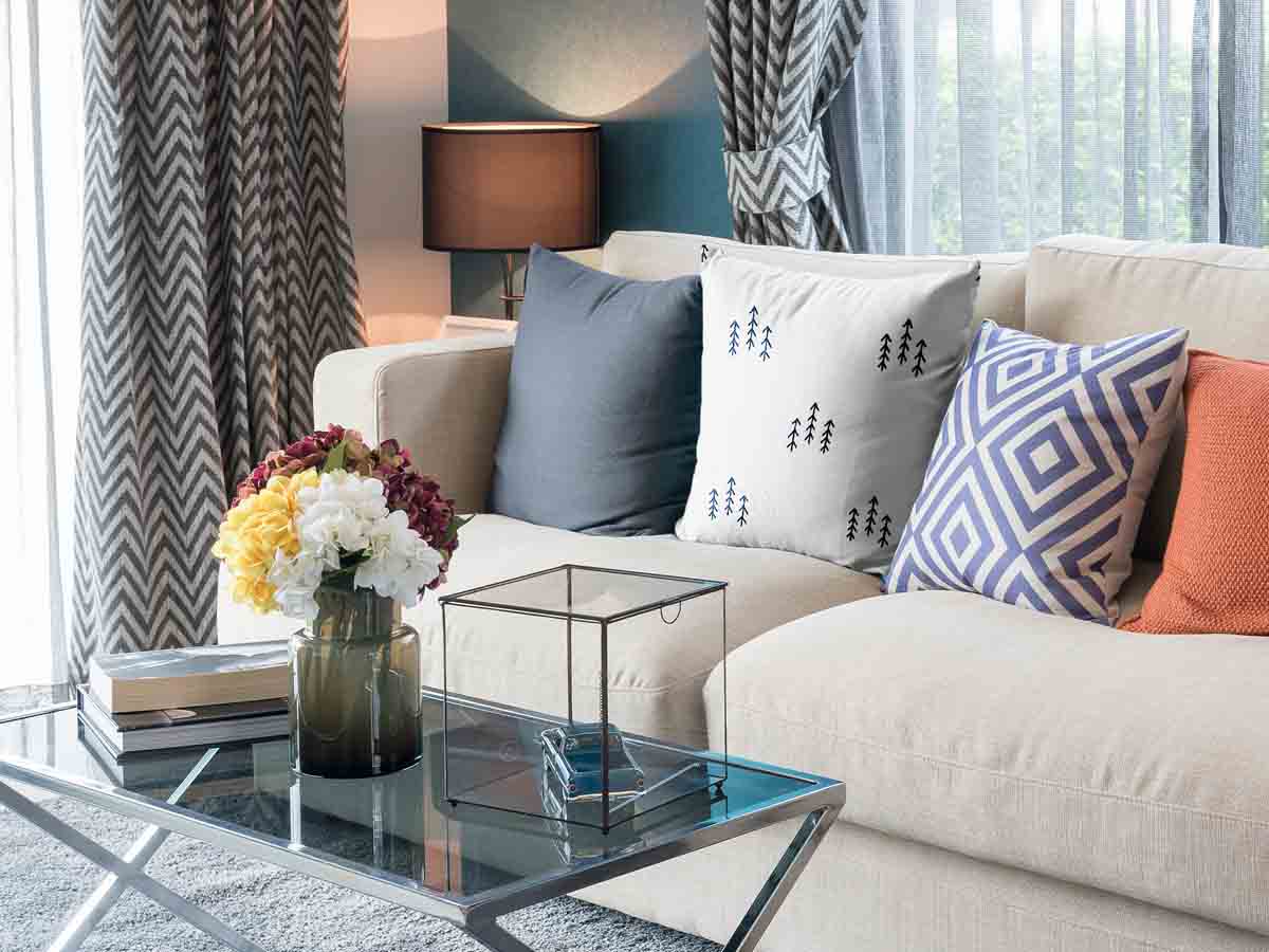 Health pillow white with black arrows